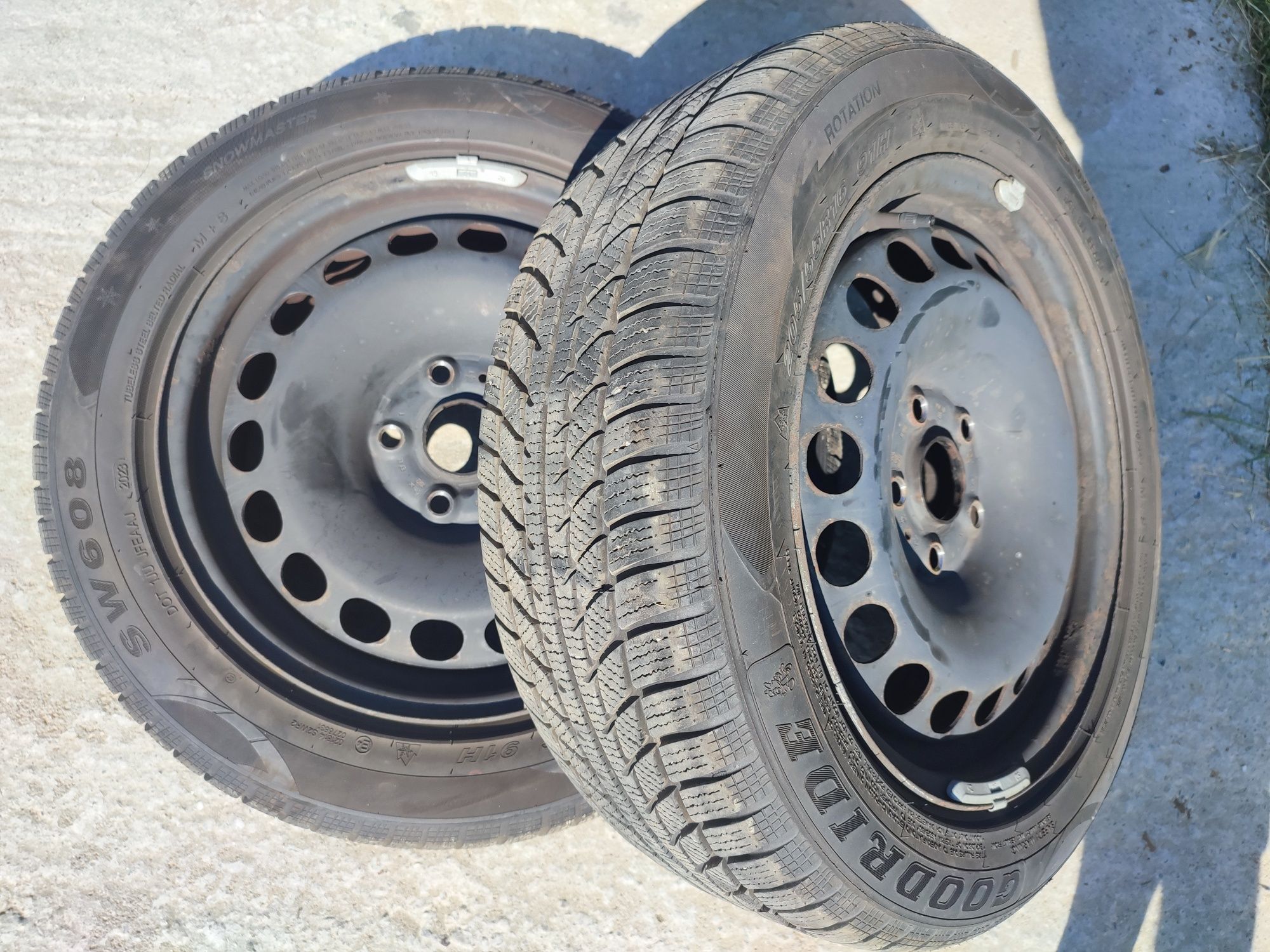 Jante otel originale vw 16inch 5x112mm cu anvelope iarna 205 55 16