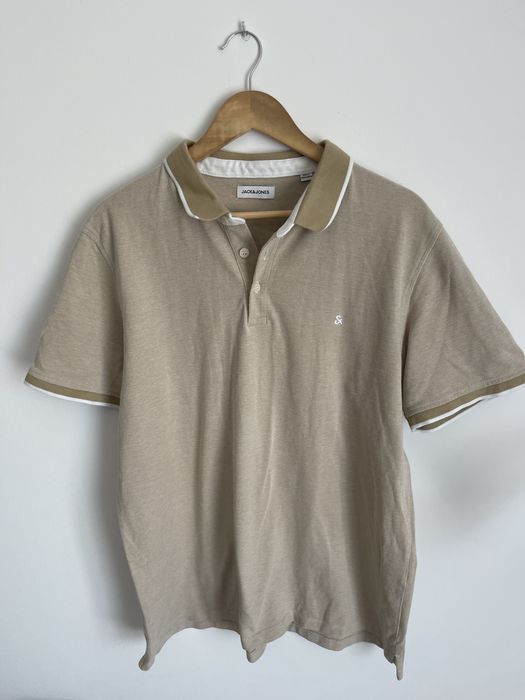 Tricou polo bej Jack & Jones