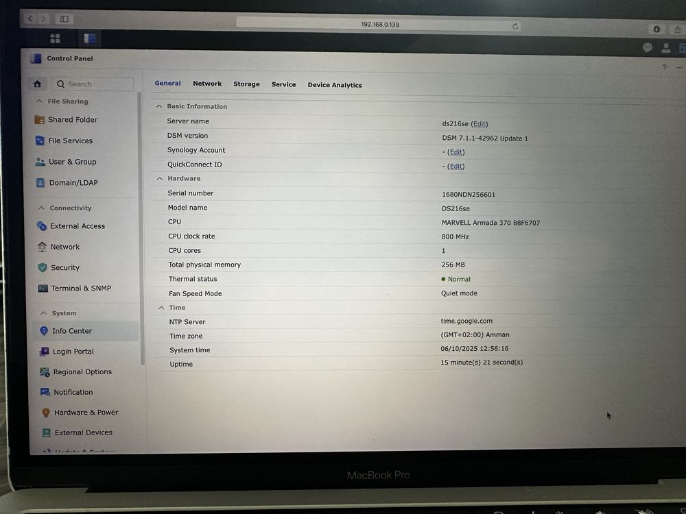 Synology Ds216se NAS 1Tb