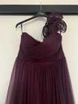 Rochie Ana Radu mov lunga din tulle cu corset si cu detalii pe umar