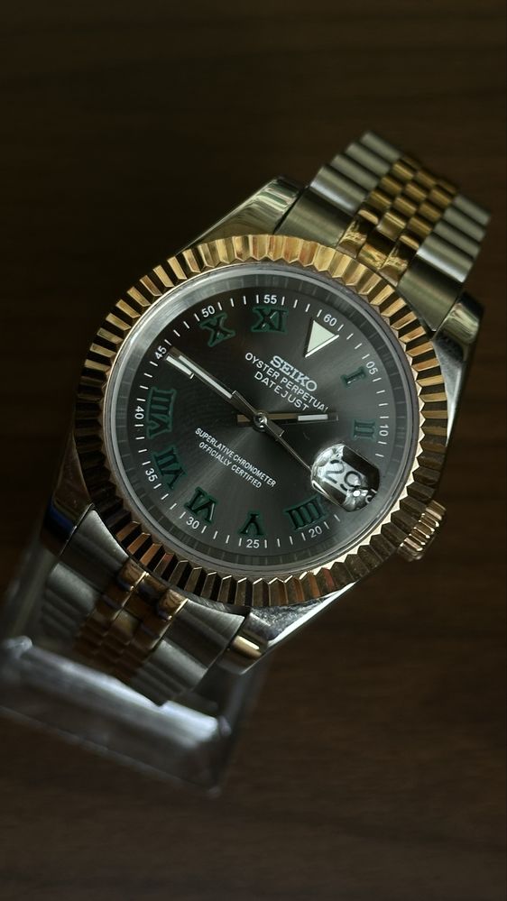 Ceas Seiko DateJust Wimbledon TwoTone Rose Gold Argintiu 40mm