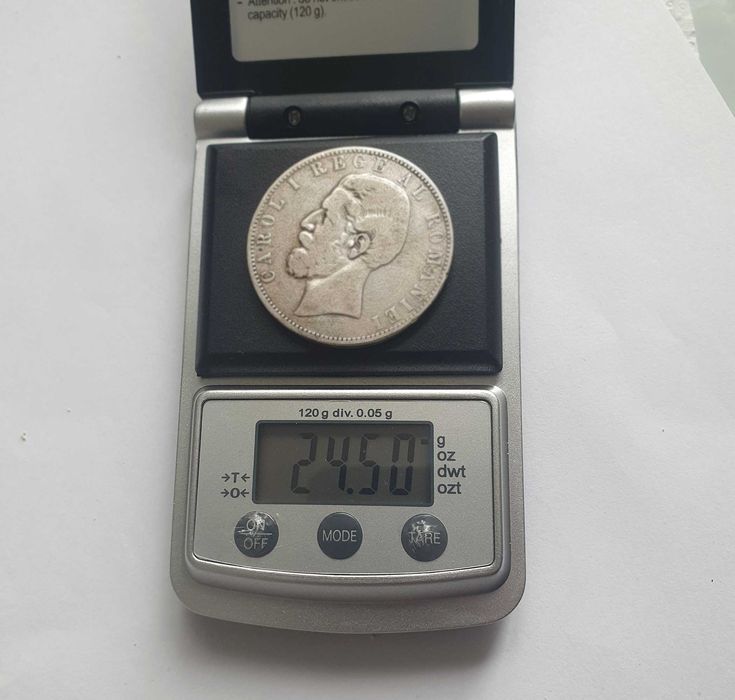 Moneda 5 lei 1883 argint, detalii bune