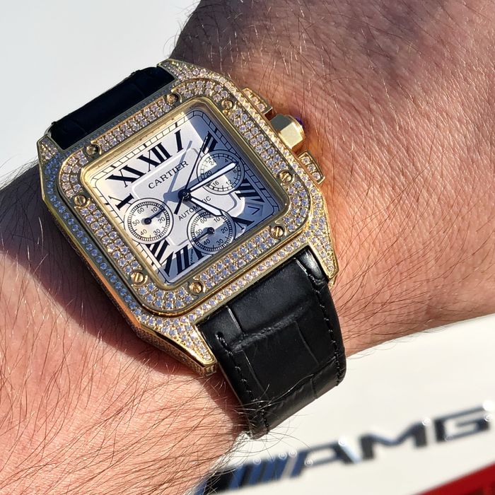 ceas cartier santos 100 white dial