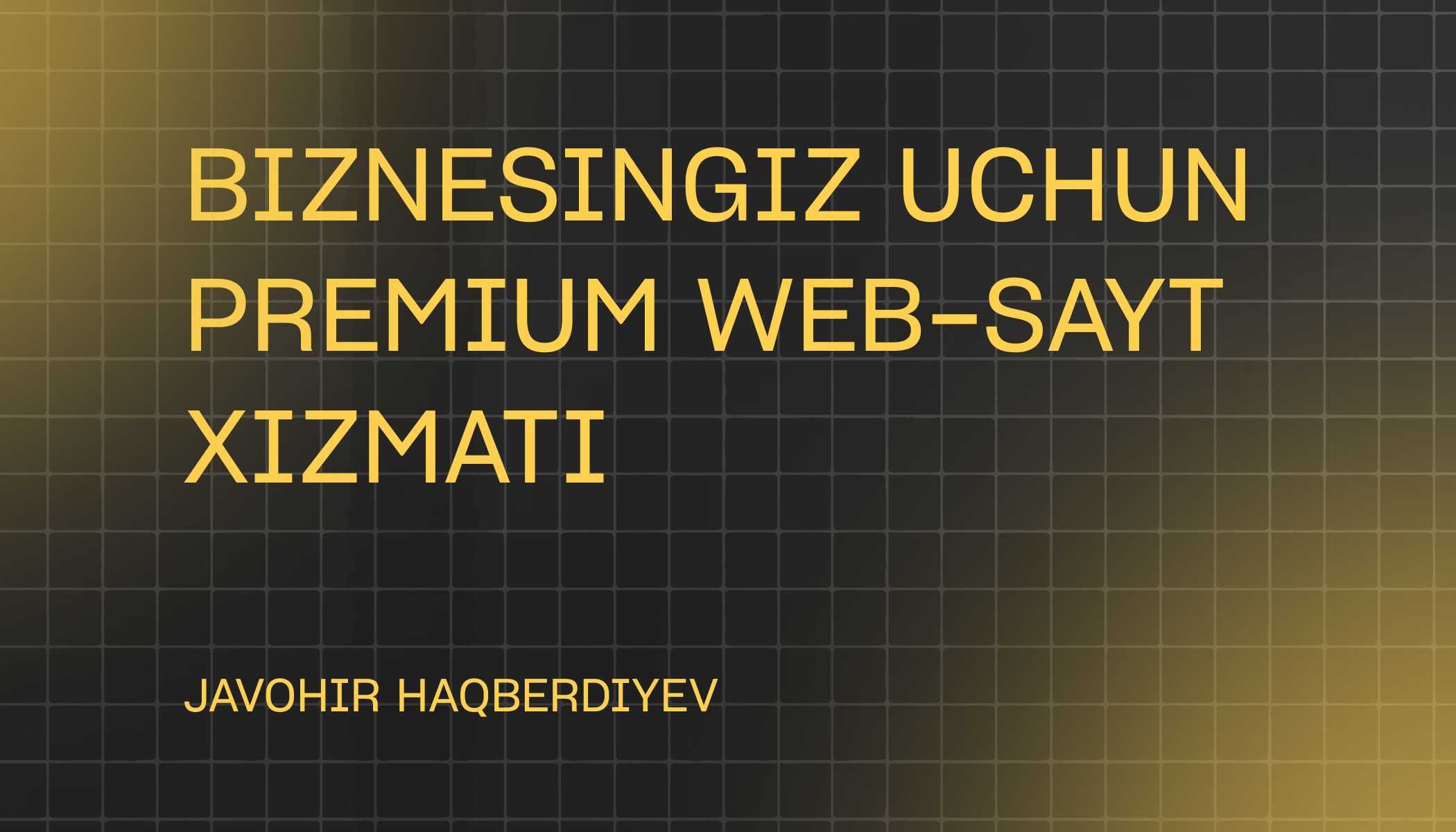 Biznesingiz uchun premium web saytlar xizmatini taklif qilaman