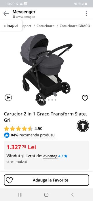 Vand carucior 2 în 1
