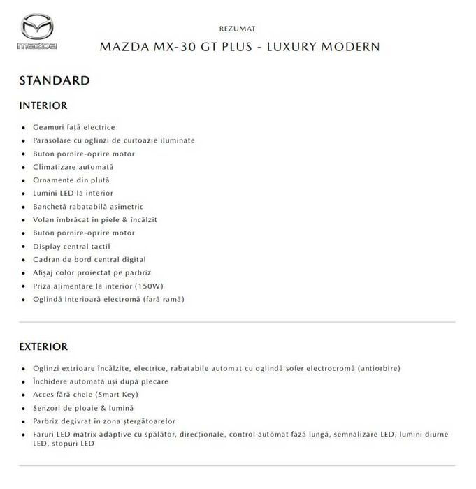 MAZDA MX-30 GT Plus - Luxury Modern