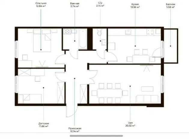 Assalom Havo Евро 3к квартира 75м² 4 этаж Олмос метро Кадышева`