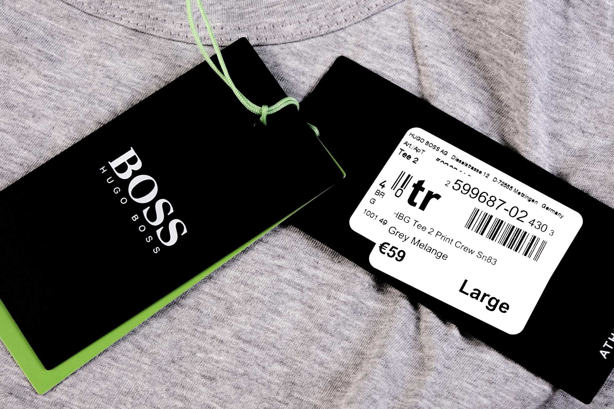 ПРОМО BOSS Green Tee 2- L размер- Оригинална мъжка сива тениска