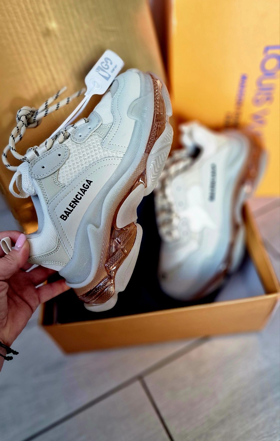 Balenciaga Triple S Clear Sole Cream Brown Limited Edition