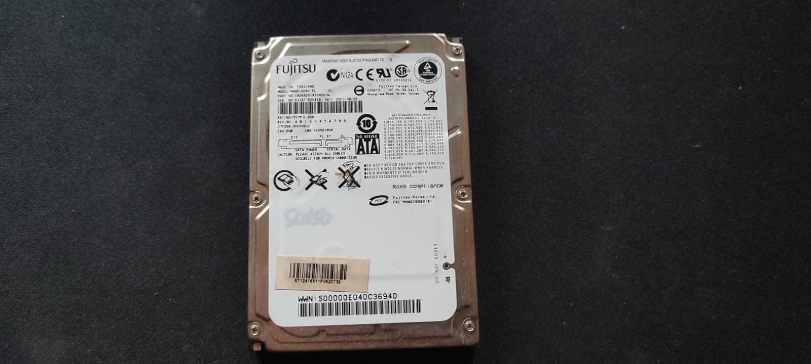 Hard Disk Laptop Fujitsu mhw2160bh 160GB | 5400RPM | 8MB cache | SATA3