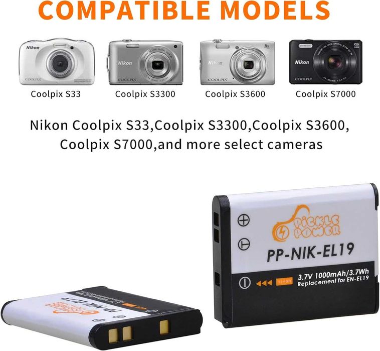 Комплект зарядно устройство + две батерии PP-NIK-EL19 за Nikon