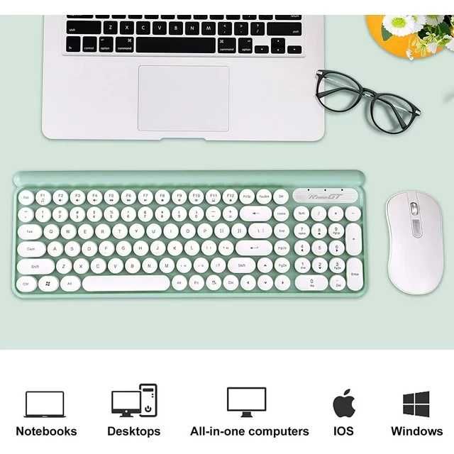 Combinatie de mouse si tastatura fara fir, mouse USB 2.4G silentios