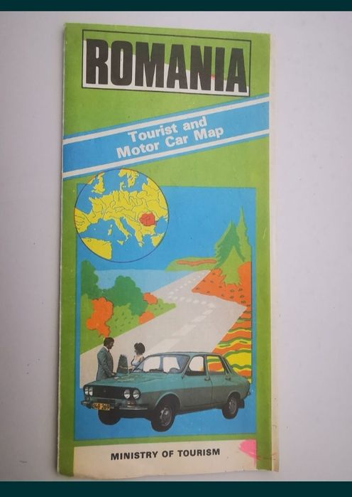 Harta României rutiera Harta  Retro 80