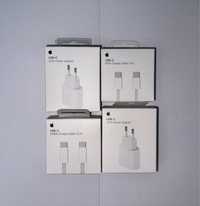 Incarcator rapid Apple 20W USB-C + Cablu Apple USB-C Woven 1m / 2m