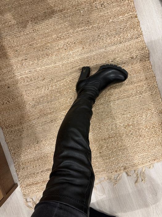 Лот черни кожени боти, ботуши и чизми 38 номер на ток