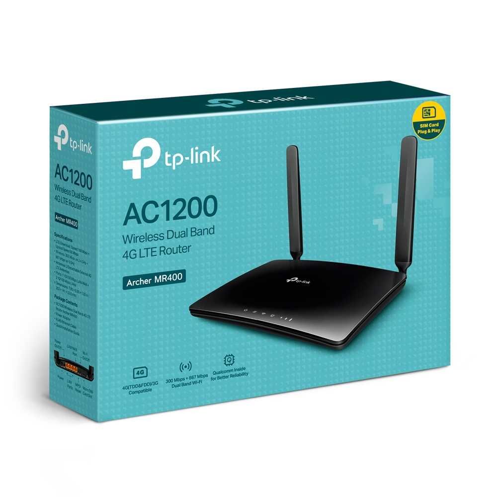 Wi-Fi роутер TP-Link  	Archer MR400 AC1200 Wireless Dual Band 4G LTE