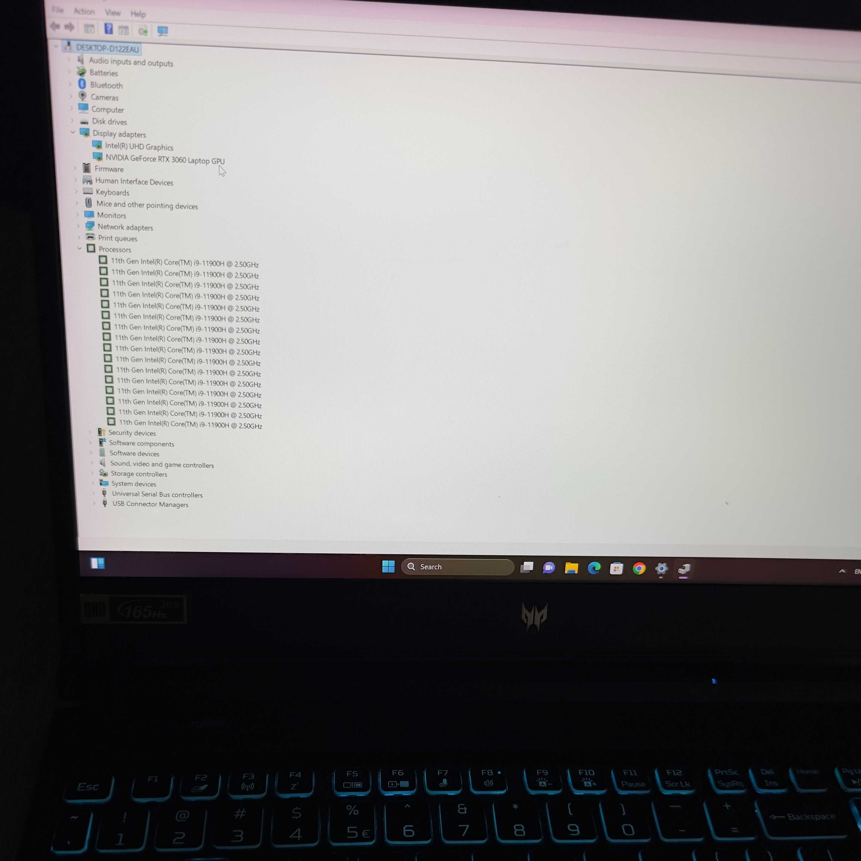 Acer Predator Helios 300, 15.6 165Hz core i9-11900, 32gb/1 tb RTX 3060