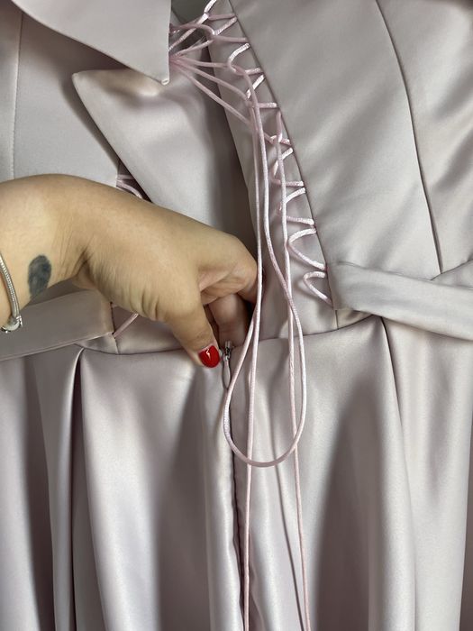 Rochie eleganta roz nude reglabila