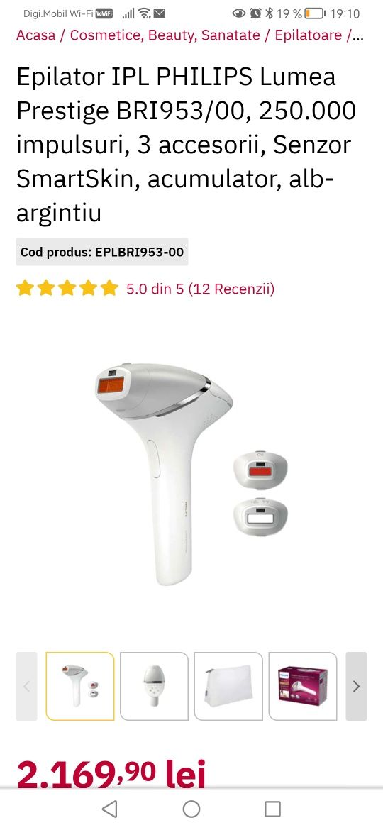 Epilator IPL bri 953 250.000 impulsuri