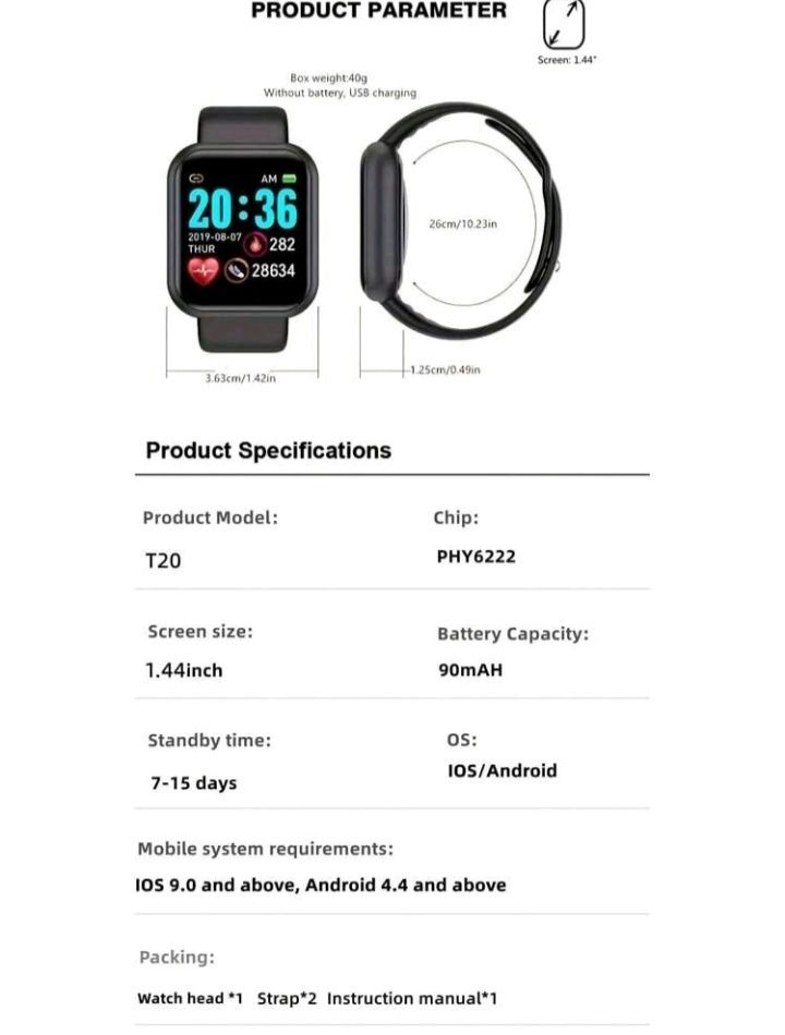 Smartwatch sport compatibil cu Android și Ios Iphone