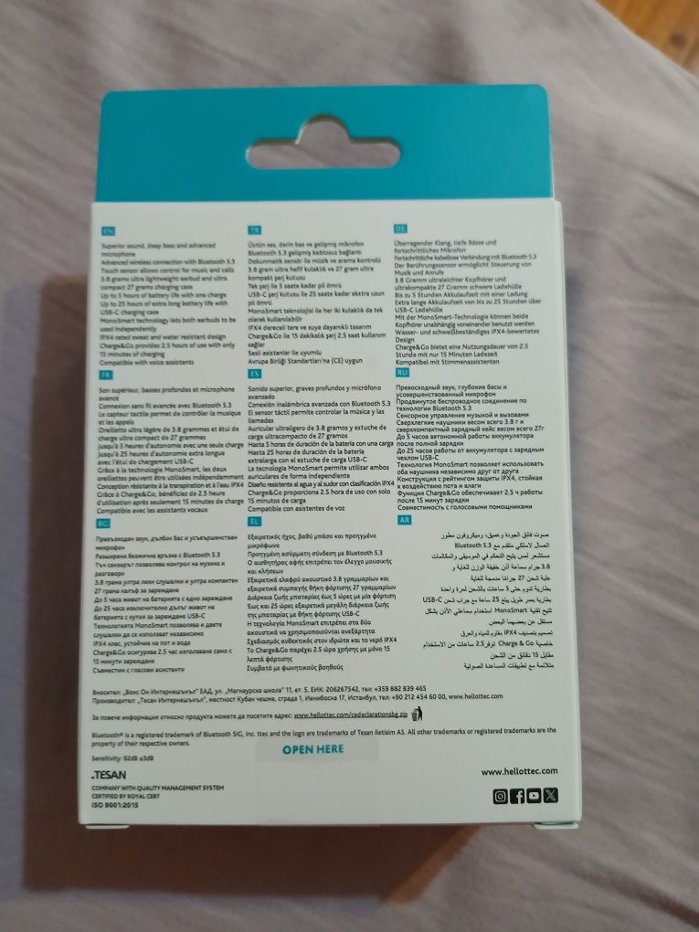 Слушалки с Bluetooth ttec ( чисто нови )