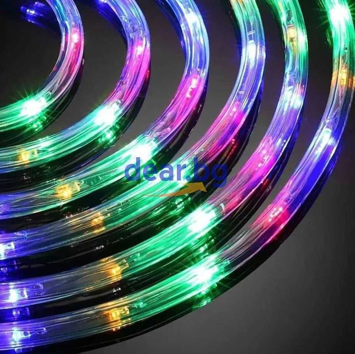 Светещ LED маркуч - 20 метра, Многоцветен