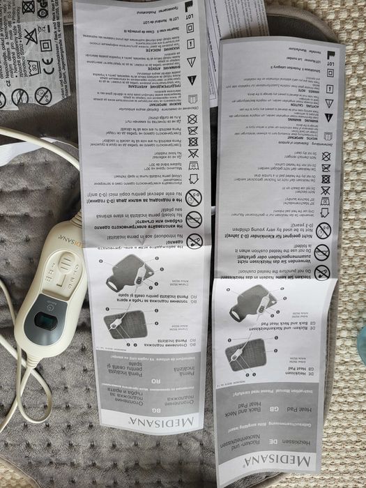 Pernă electrică Medisana pentru spate și gât, 100W, 60x40 cm