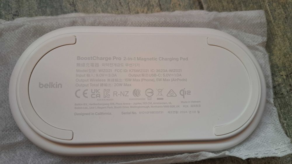 Incărcător Iphone Magsafe Belkin BoostCharge Pro 2-in-1 Qi2