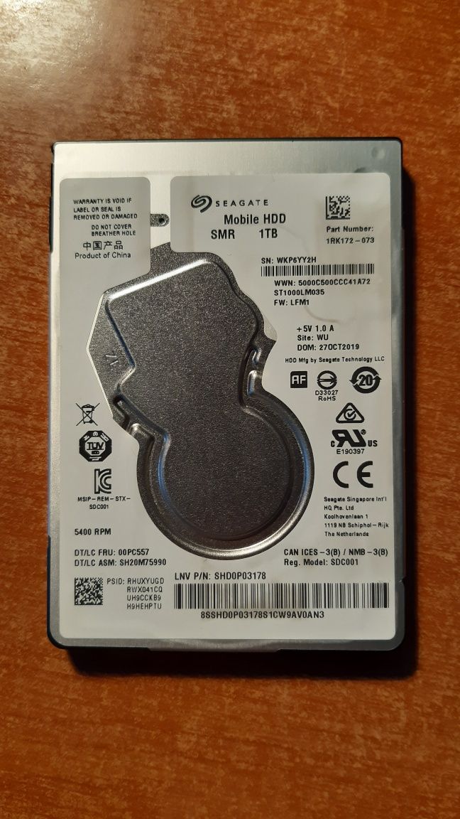 HDD Hard Disk Laptop Seagate 1TB