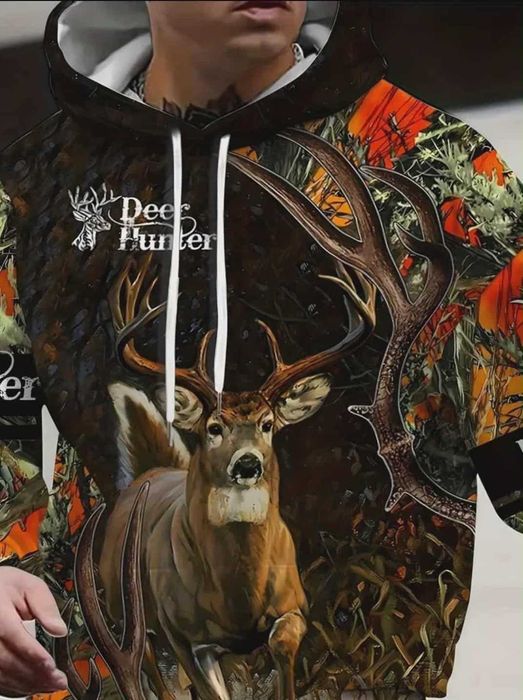 УНИСЕКС спортен екип с красив благодороден елен - размер 5-6XL НОВ!