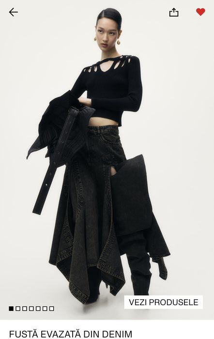 Fusta denim colecția Glenn Martens×H&M