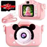 Aparat Foto Digital pentru Copii, HD 1080P, Cablu USB, Minnie Roz