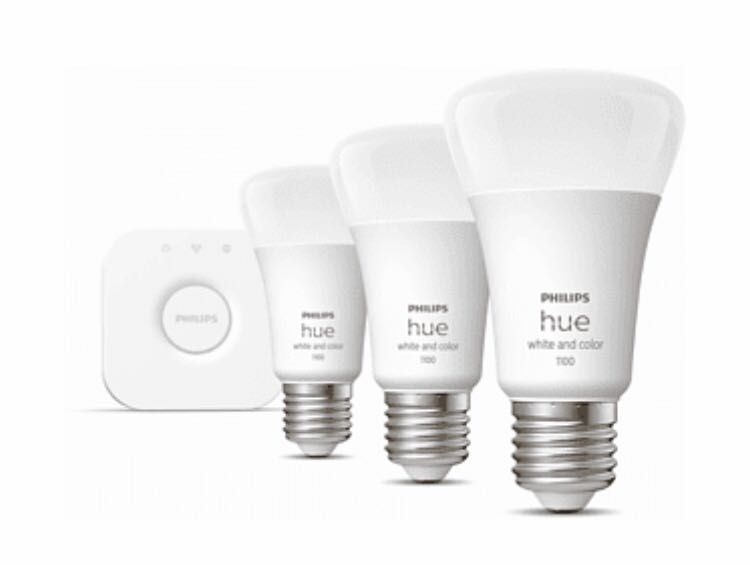 Стартов комплект Смарт крушки Philips Hue LED 3 броя и рутер RGB 75W