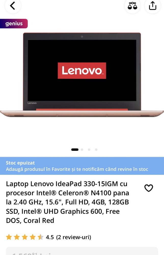 Vand Laptop Lenevo Ideapad330 - display defect