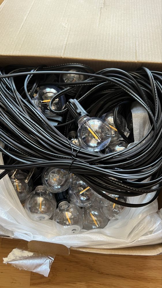 LED гирлянд 30 метра - 34крушки за градина, тераса, заведение, двор