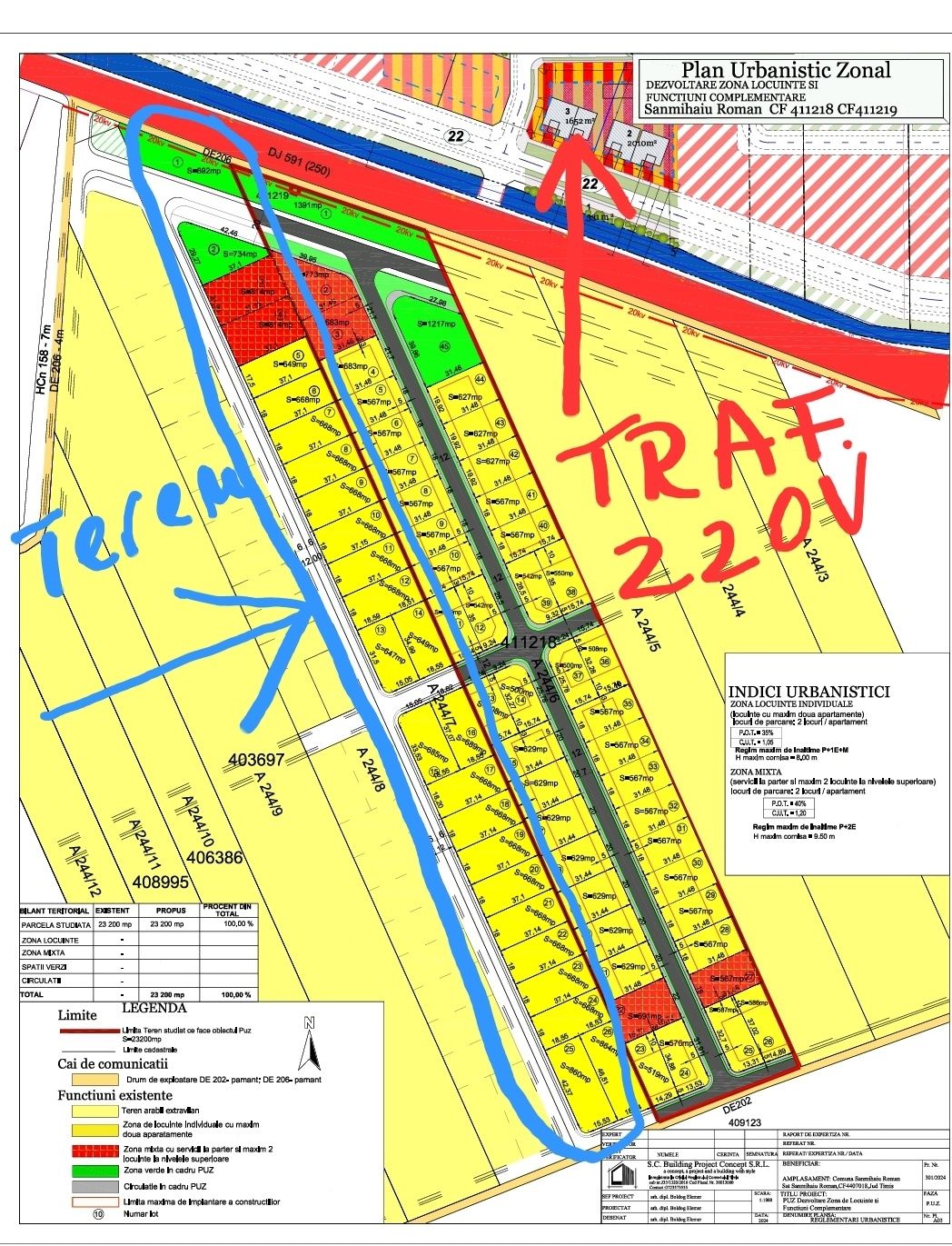 2.32ha Sanmihaiul Roman cu urbanism pt PUZ, la sosea, lângă curent