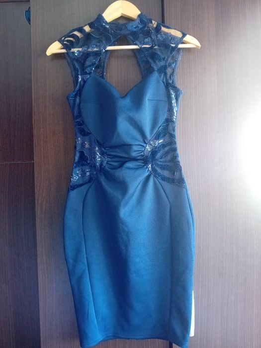 Rochie albastra cu paiete