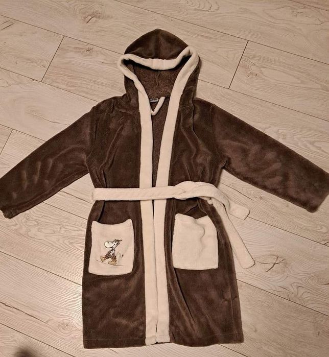 Halat de baie maro baiat marimea 122 128 7-8 ani