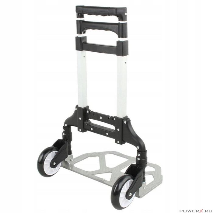 Carucior pliabil, reglabil cu roti pentru transport, 40 x 40 x 100 cm,