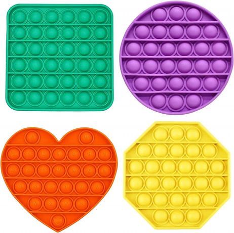 Set de 4 jucarii anti-stres Atuful, silicon, multicolor