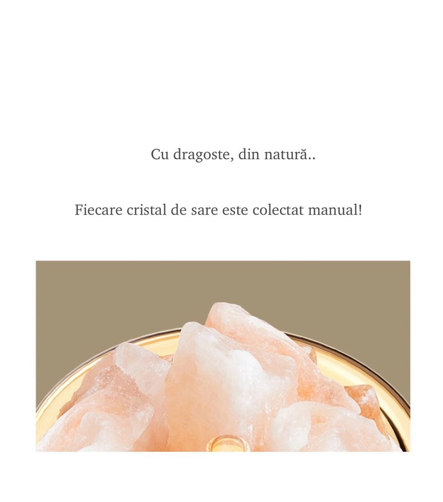 Difuzor de aromaterapie cu cristale de sare 3in1 cu pietre de sare
