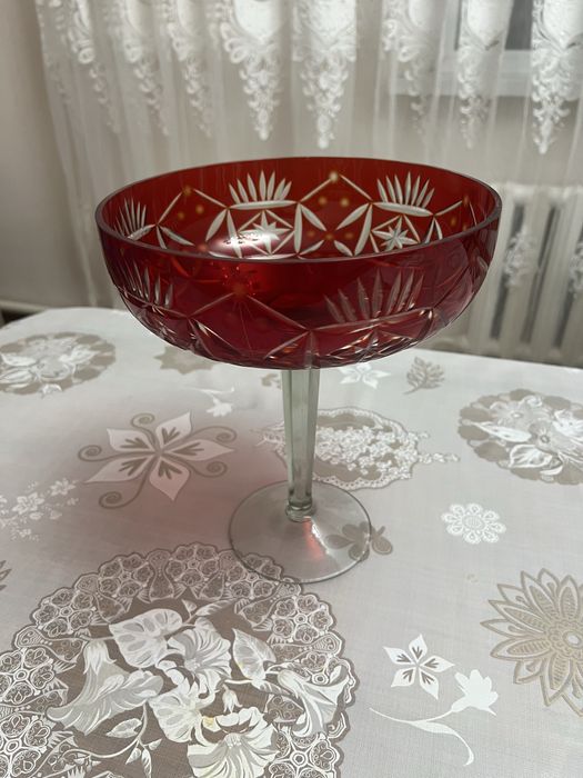 Фруктовница и штоф хрусталь винтаж