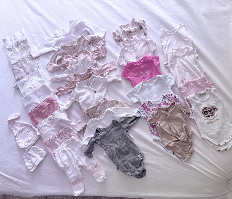 Голям лот от бебешки дрешки + 2 спални чувалчета - подарък, 0-3 месеца