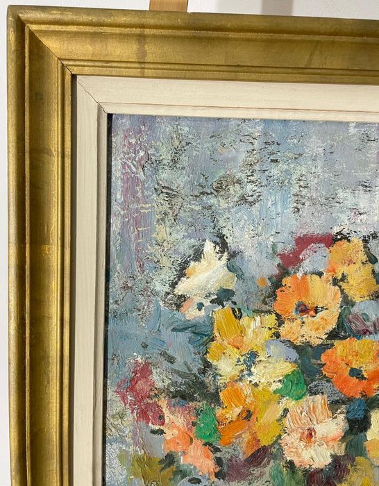 Tablou Original, Vază cu Flori, Semnat Ulei pe Pânză, Postimpresionist