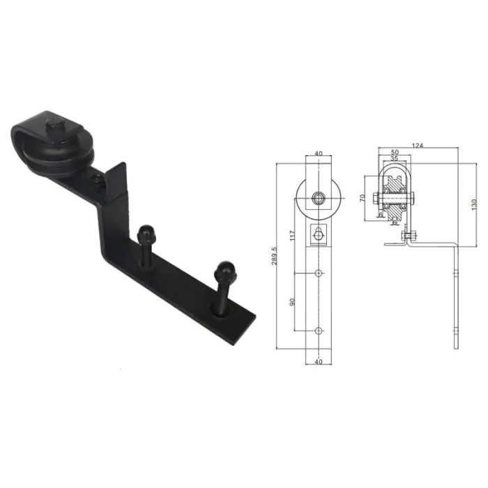 Kit uși glisante de tip hambar Passo 7611 pt. goluri de 1,5 m,sina 3 m