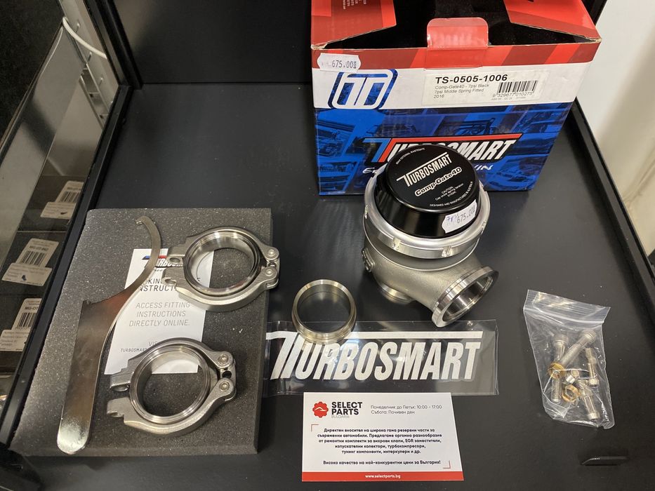 Оригинален Turbosmart WasteGate 40mm 1.0 Bar Comp-Gate Black V-Band