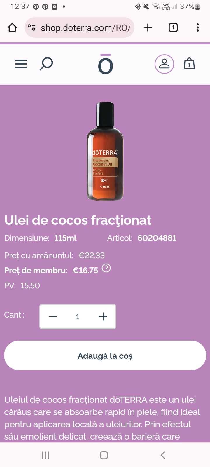 Ulei cocos doTerra