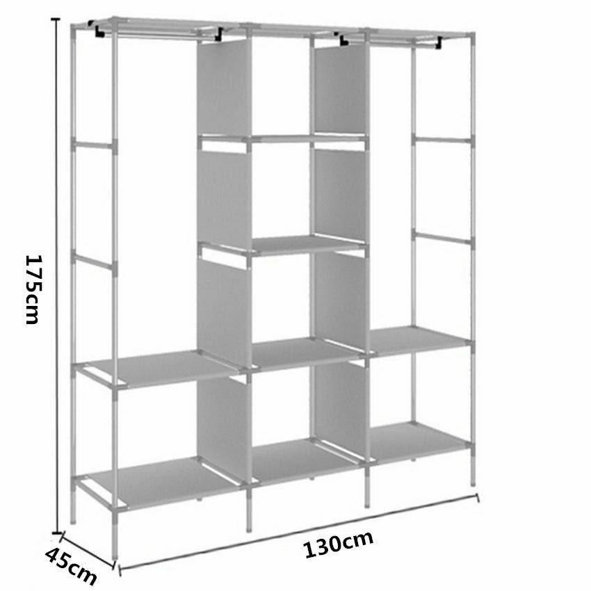 Матерчатый шкаф для одежды Складной шкаф-купе 130x45x170 s12