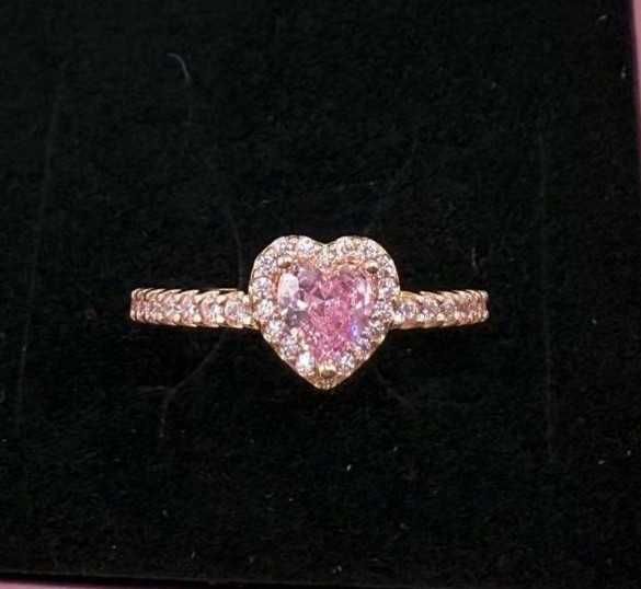 Inel Pandora Inimă Roz - Argint 925, in cutie