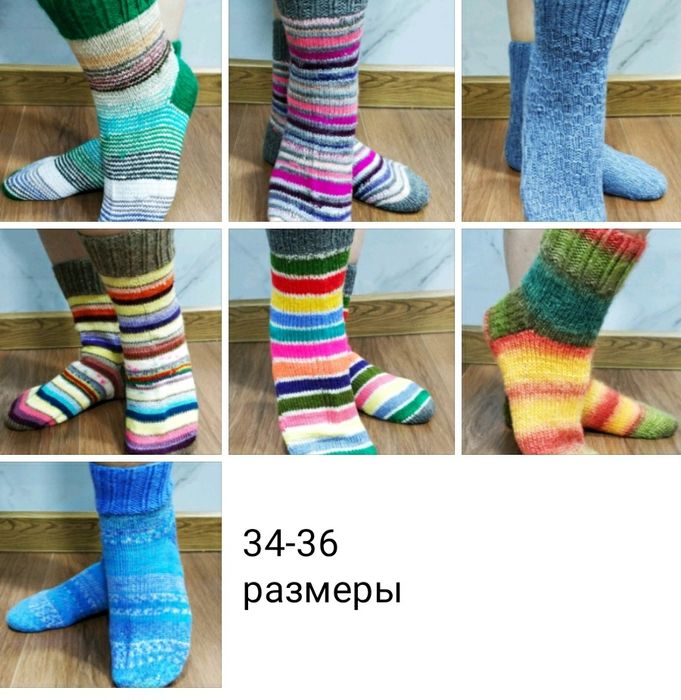 Вязаные носочки из натуральной пряжи.